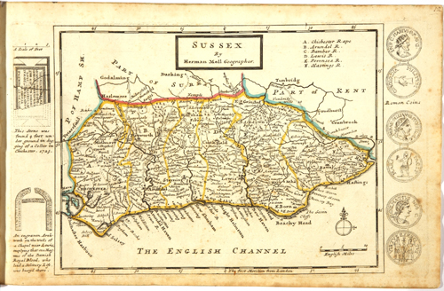 old map of sussex